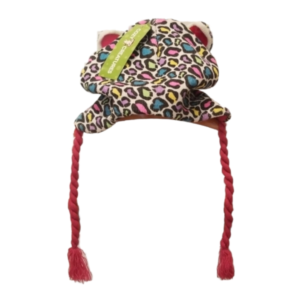 Cozy Creatures Winter Hat Colorful Animal Print